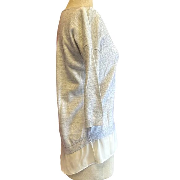 Womens Sweater Size Small Gray Layered Attached Undershirt Preppy Modest Classic - Picture 3 of 8